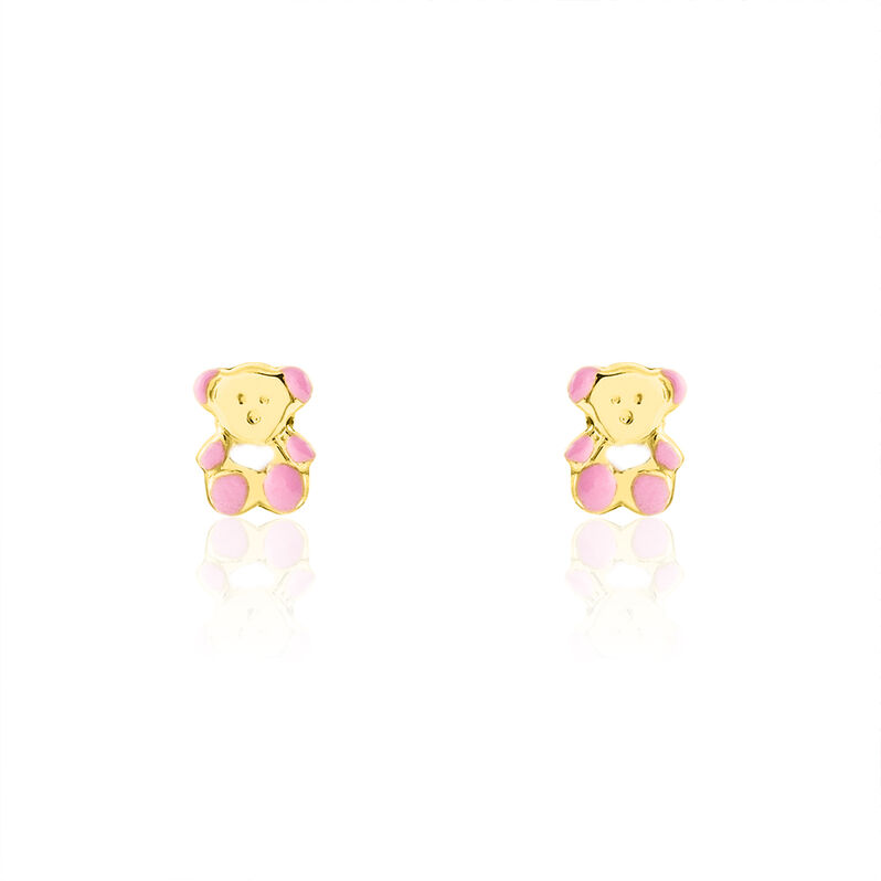 Boucles D'oreilles Puces Bobina Ourson Or Jaune - Spannringe Kinder | OROVIVO