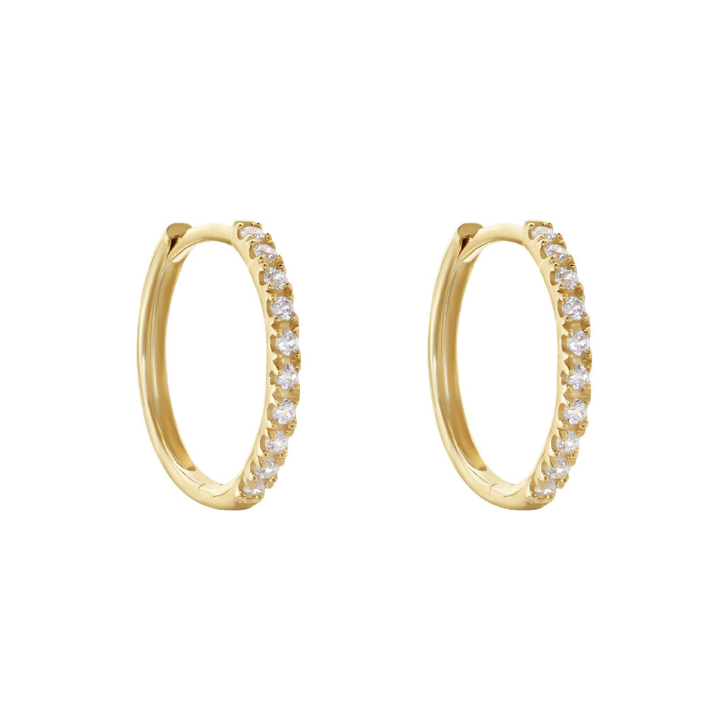 Damen Creolen Gold 375 Zirkonia Alaina 15,00mm  - Creolen Damen | OROVIVO