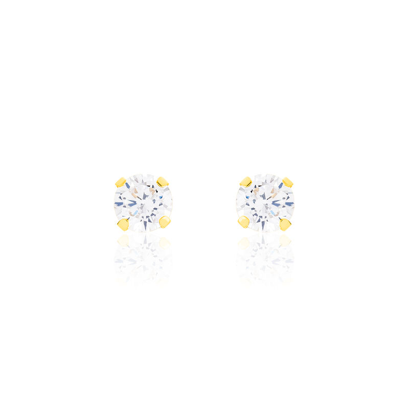 Damen Ohrstecker Gold 375 Zirkonia Kreis Qaitlin  - Ohrstecker Damen | OROVIVO