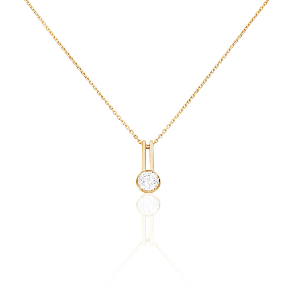 🦚 Damen Halskette Messing Gold 750 plattiert , Collier mit Stein 🦚 Damen Halskette Messing Gold 750 plattiert , Collier mit Stein