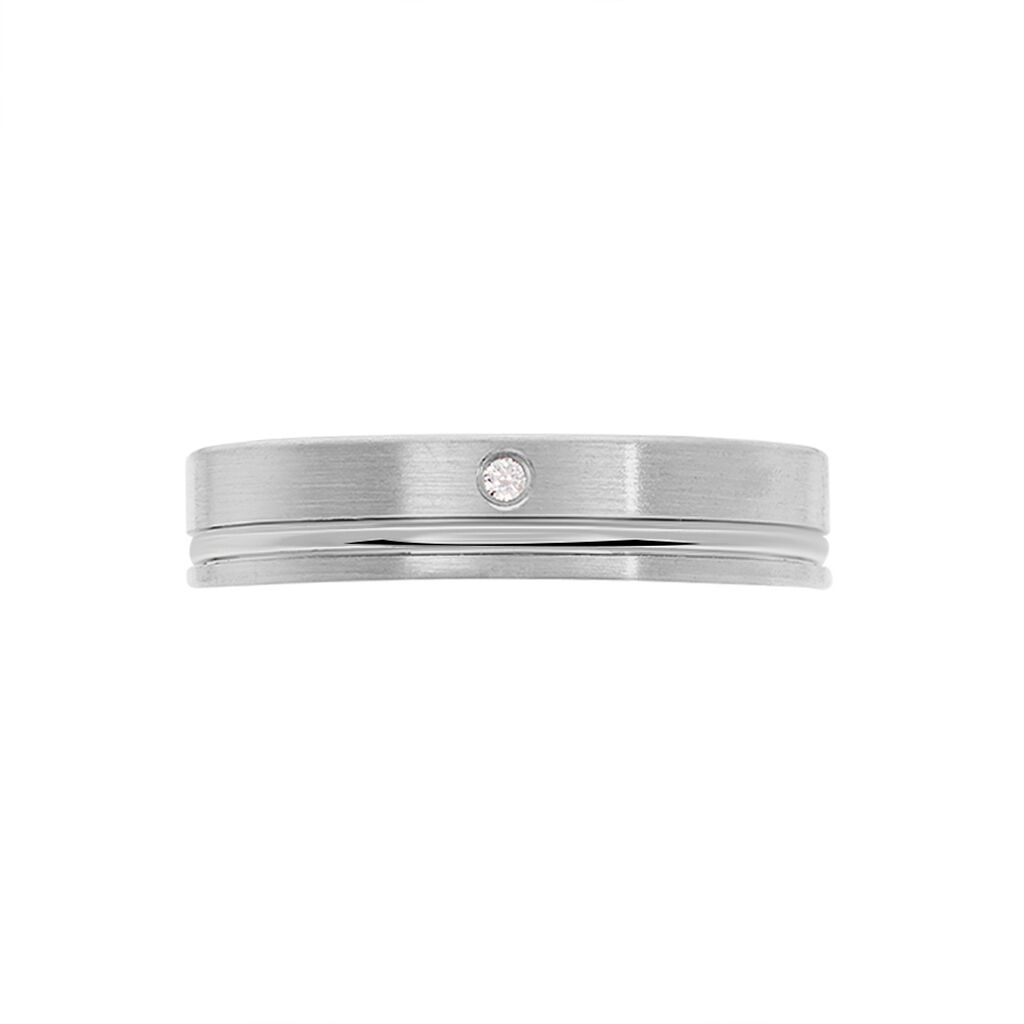 Unisex Ehering Silber 925 Zirkonia - Eheringe mit Stein Damen | OROVIVO