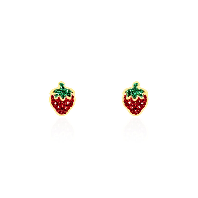 Boucles D'oreilles Or Jaune Tharia Fraise - Spannringe Kinder | OROVIVO