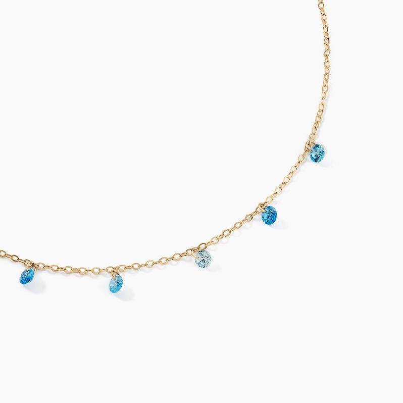 Collier Myosothis Plaque Or Pierres - Spannringe Damen | OROVIVO