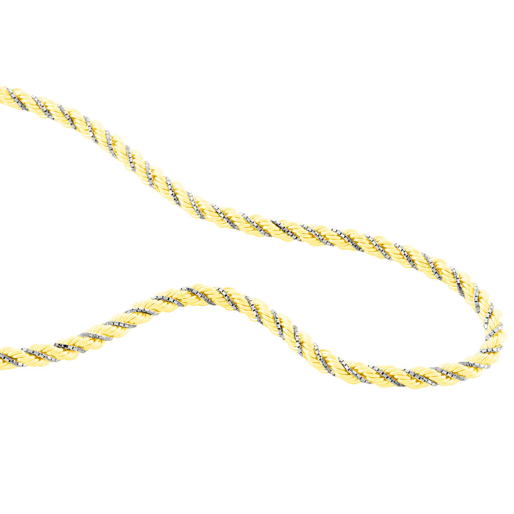 Collier Jerryenne Maille Corde Et Venitienne Or Bicolore - Spannringe Damen | OROVIVO