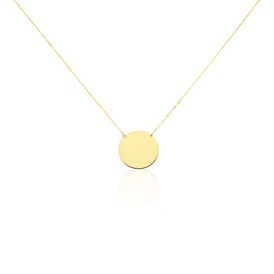 Damen Halskette Gold 375 Kreis gravierbar Liv - Ketten mit Anhänger Damen | OROVIVO