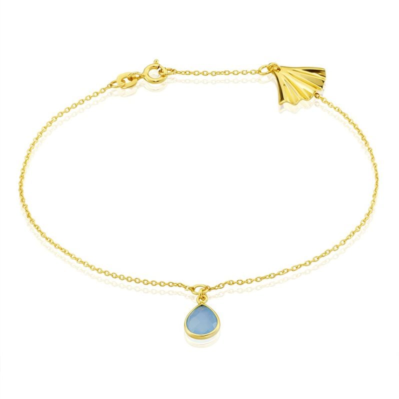 SINAYA Damen Armkette Silber vergoldet 925 Chalzedon Blau 1,25 ct - Armketten Damen | OROVIVO