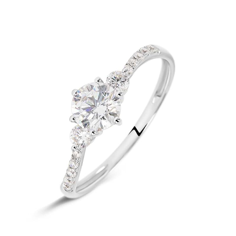 Anello Trilogy Claire Oro Bianco Cubic Zirconia - Spannringe Damen | OROVIVO