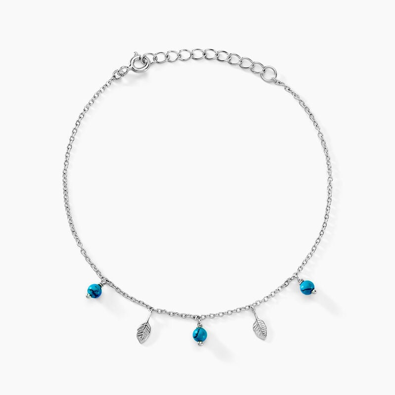 Bracelet Darcie Argent Weiss Turquoise - Spannringe Damen | OROVIVO
