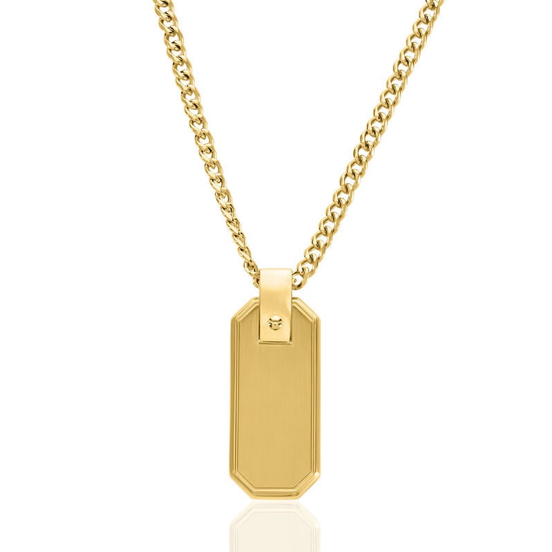 DREX Herren Collier Edelstahl vergoldet Achteck B 3,5 mm - Halsketten Herren | OROVIVO