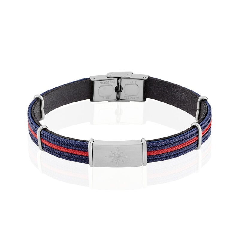 ALECK Herren Armband Stoff Blau - Armbänder mit Anhänger Herren | OROVIVO