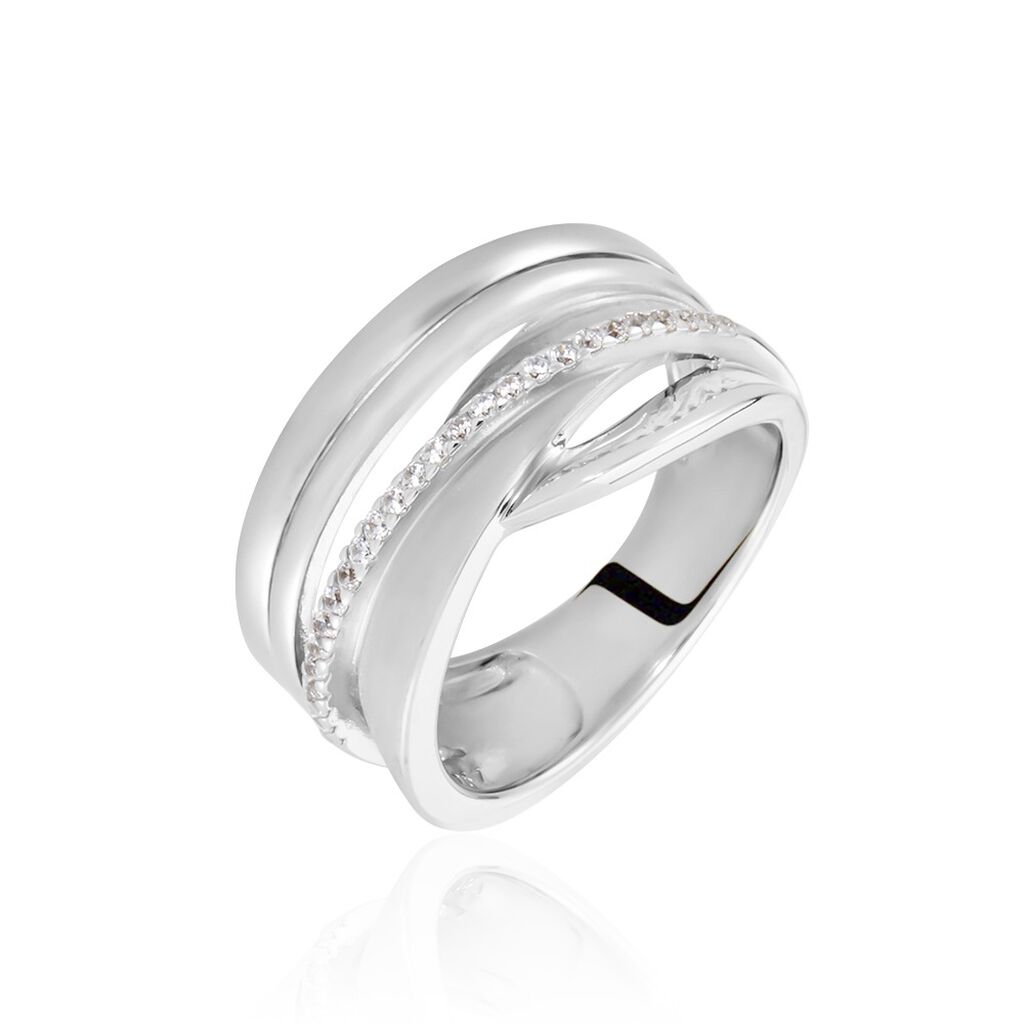 IRA Damen Ring Silber 925 Zirkonia Wei&szlig; B 12,25 mm