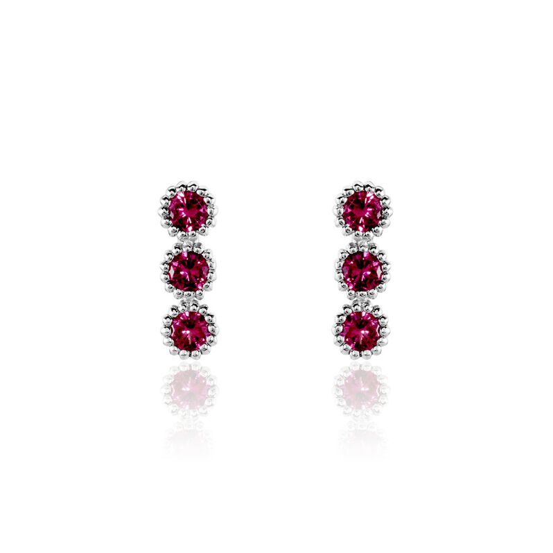 Boucles D'oreilles Puces Kasey Argent Weiss Oxyde De Zirconium - Spannringe Damen | OROVIVO