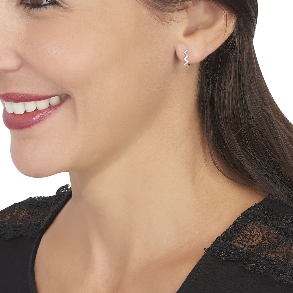 Boucles D'oreilles Or Weiss Abby-gaelle - Spannringe Damen | OROVIVO