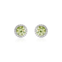 CAMILLA Damen Ohrstecker Silber 925 Zirkonia Grün 4,1 ct Kreis