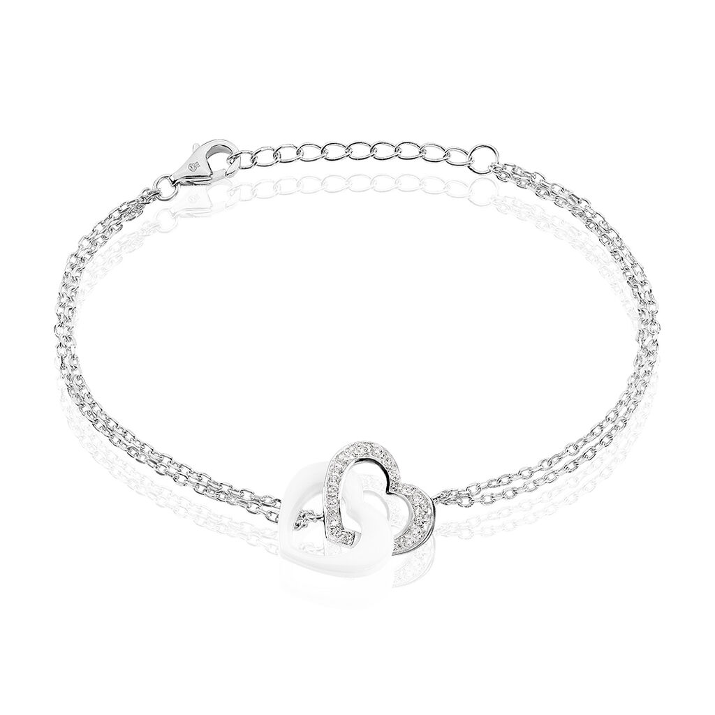 Bracelet Love Argent  Et Ceramique - Spannringe Damen | OROVIVO