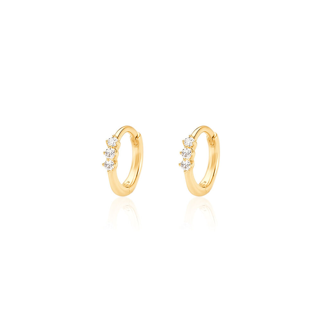 JOLIE Damen Piercing Gold 375 (9 Karat) Synthetischer Diamant Weiß 0,07 ct, Piercing mit Stein