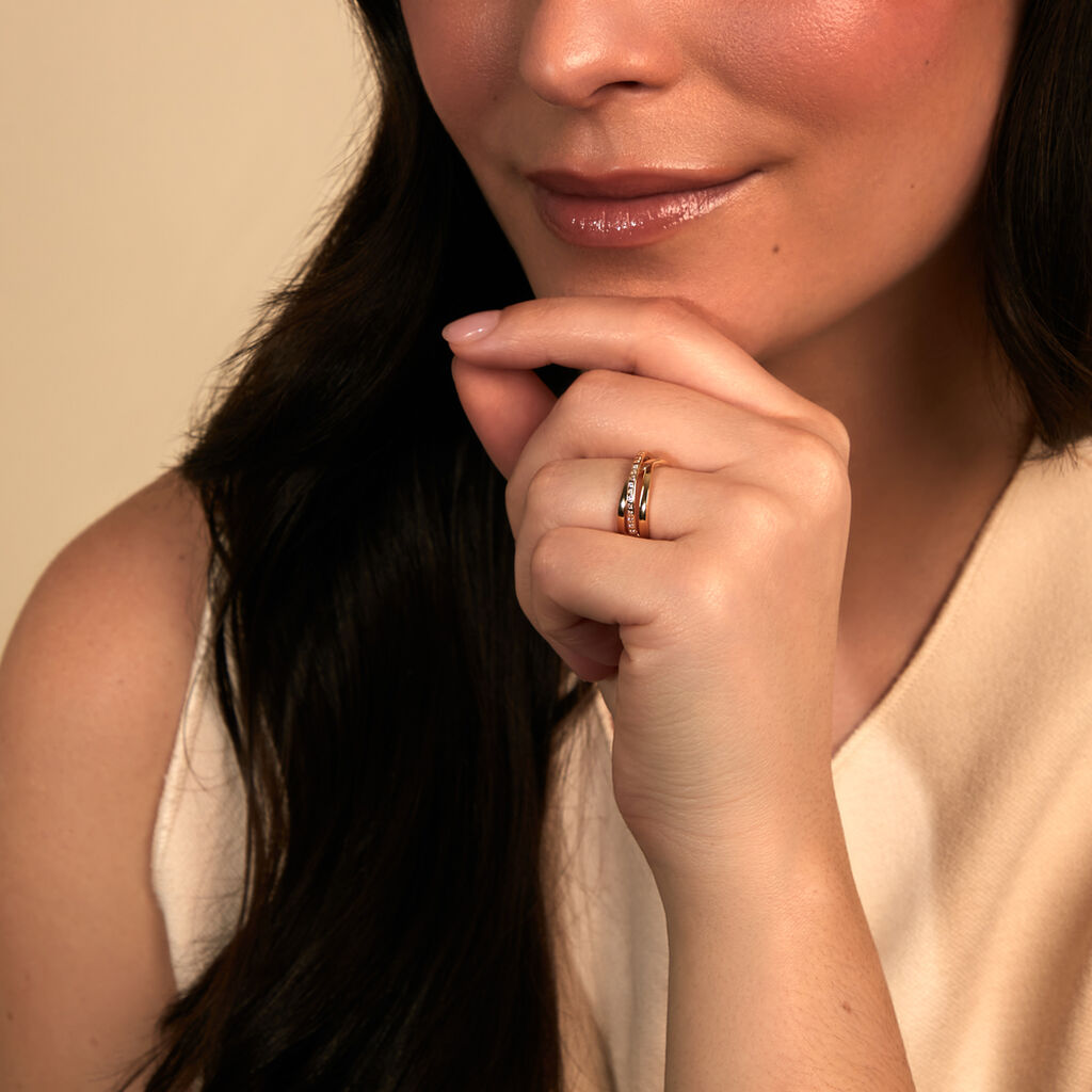 CHRISTY Damen Ring Gold 375 (9 Karat) Zirkonia Wei&szlig; 0,05 ct