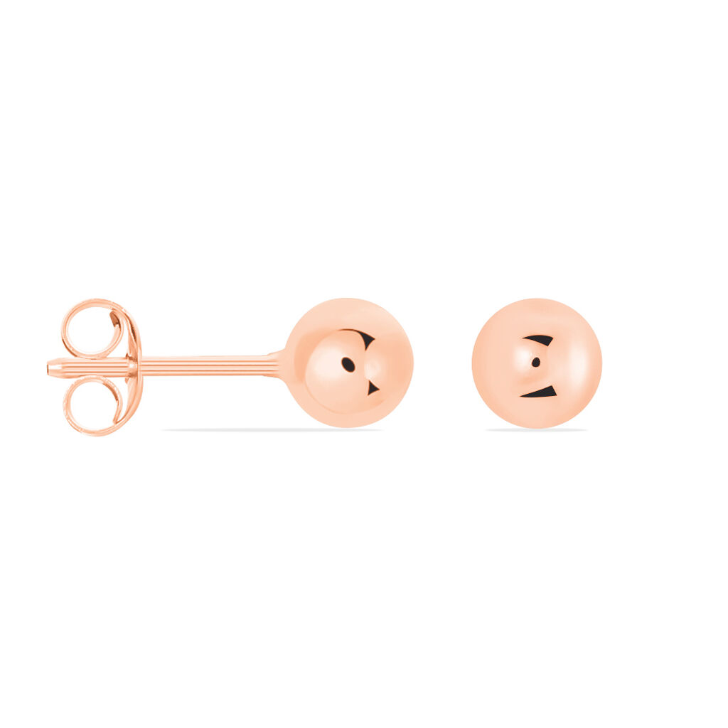 Damen Ohrstecker Silber 925 Rosé Vergoldet 5mm - Ohrstecker Damen | OROVIVO