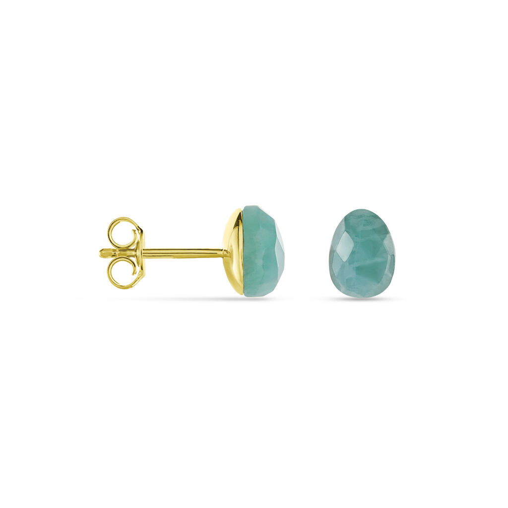 Damen Ohrstecker Silber vergoldet 925 Amazonit Türkis 2,74ct Lora  - Ohrstecker Damen | OROVIVO