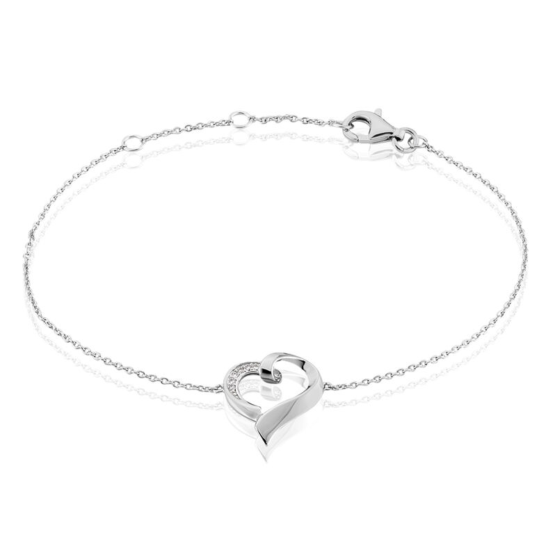 Bracelet Argent Rhodie Daviane Cœur Oxyde - Spannringe Damen | OROVIVO