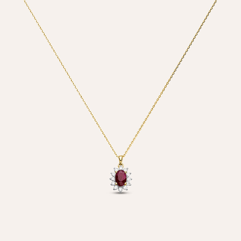 Collana Charlotte Oro Giallo Rubino Diamante - Spannringe Damen | OROVIVO