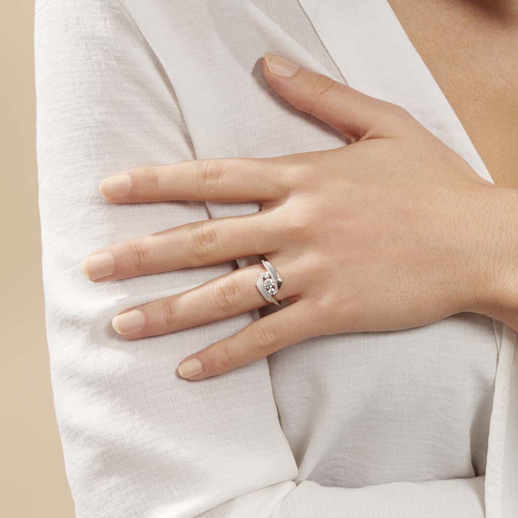 Bague Barbara Or Weiss Et Diamant - Spannringe Damen | OROVIVO