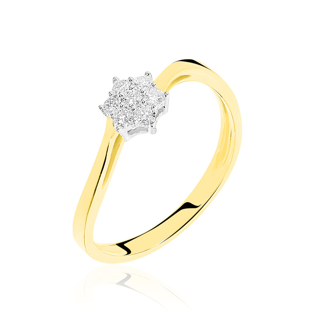 Bague Solitaire Cassiope Or Jaune Diamant - Spannringe Damen | OROVIVO