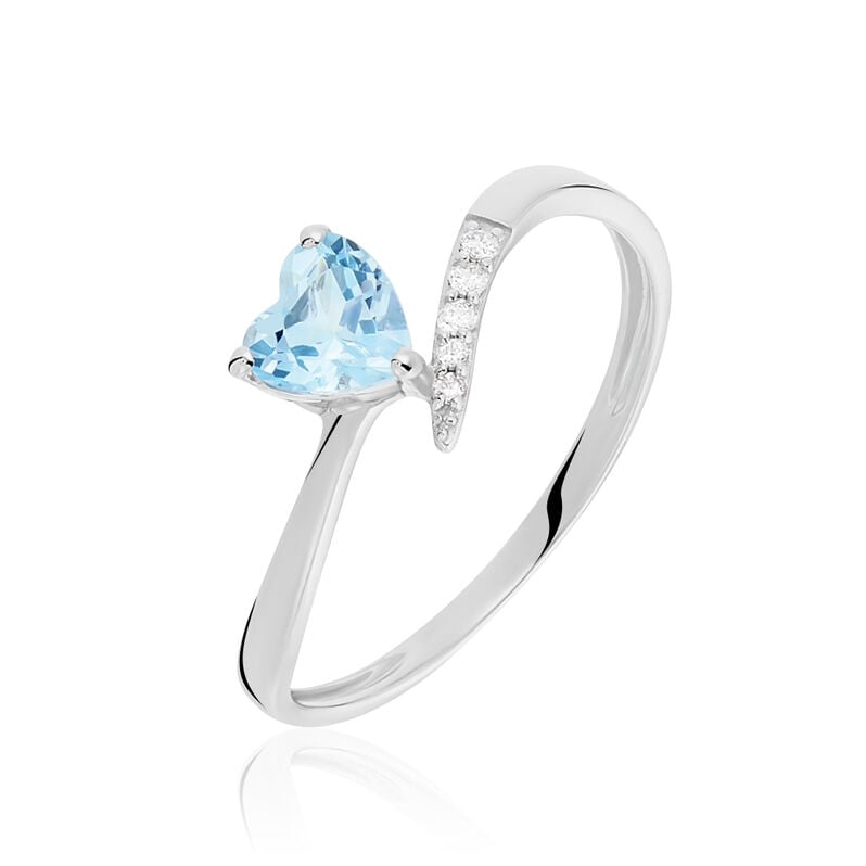Bague Eva Or Blanc Topaze Et Oxyde De Zirconium - Spannringe Damen | OROVIVO