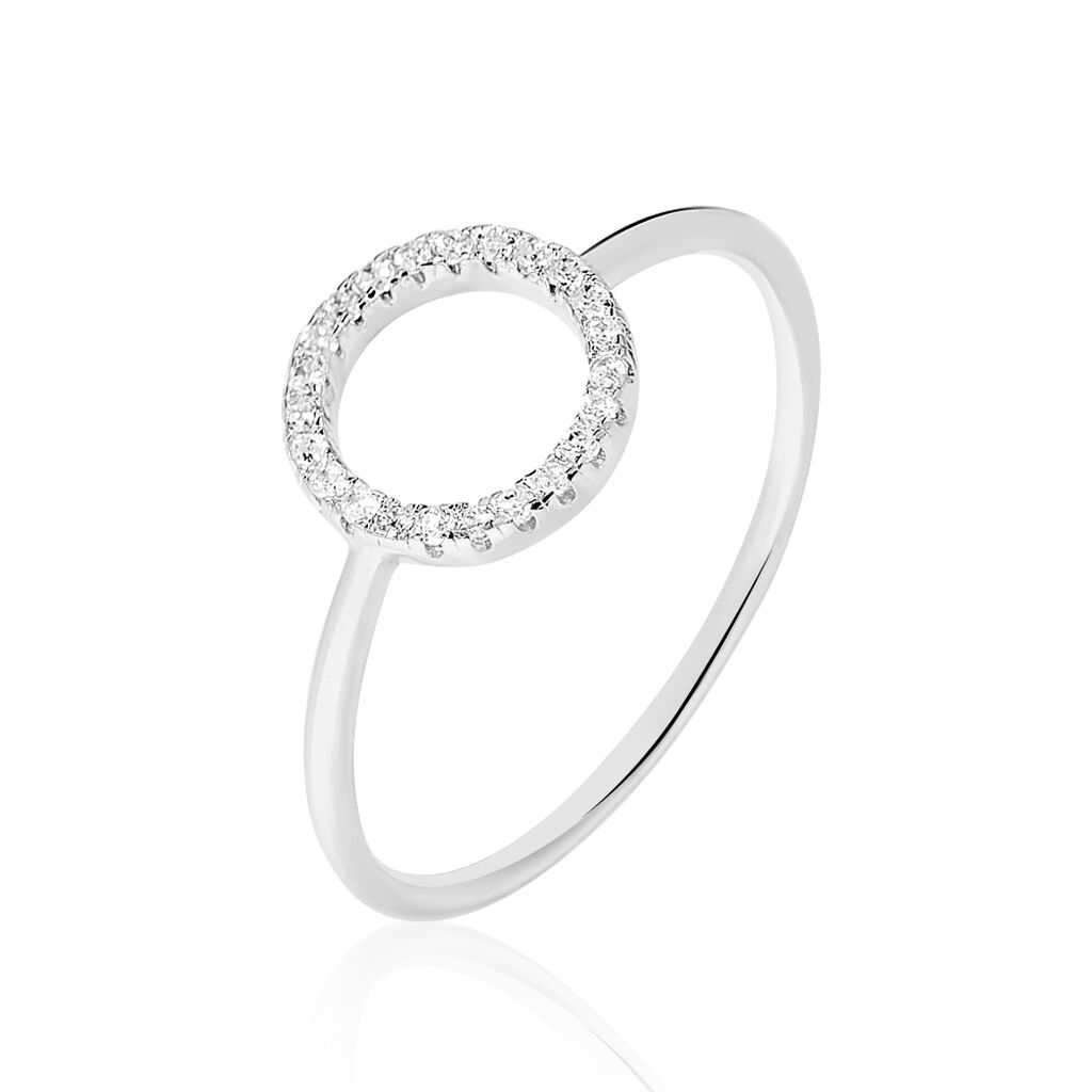 LAUREEN Damen Ring Silber 925 Zirkonia Wei&szlig; 2,3 ct Kreis