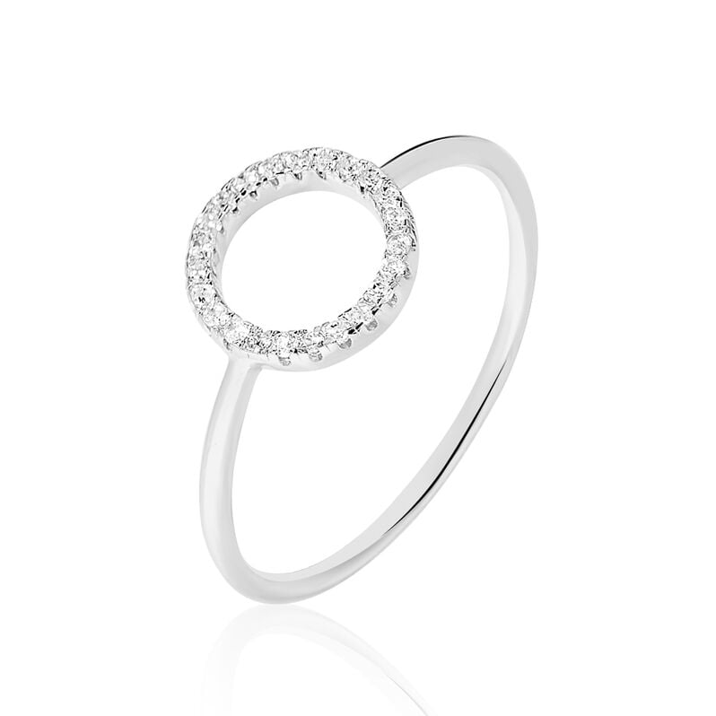 LAUREEN Damen Ring Silber 925 Zirkonia Wei&szlig; 2,3 ct Kreis - Ringe mit Stein Damen | OROVIVO
