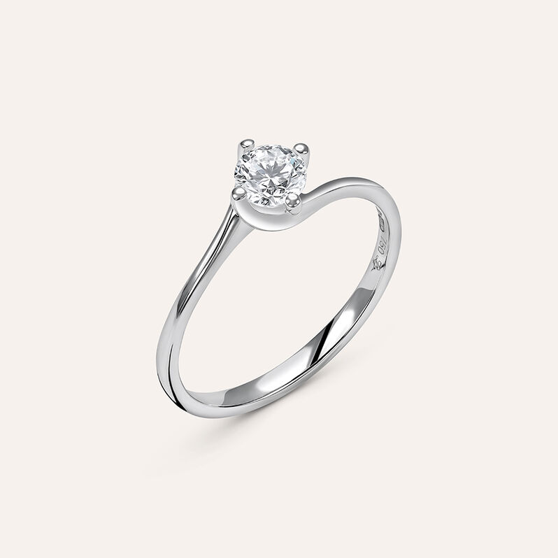 Anello Solitario Valentino Firmamenti Oro Bianco Diamante - Spannringe Damen | OROVIVO