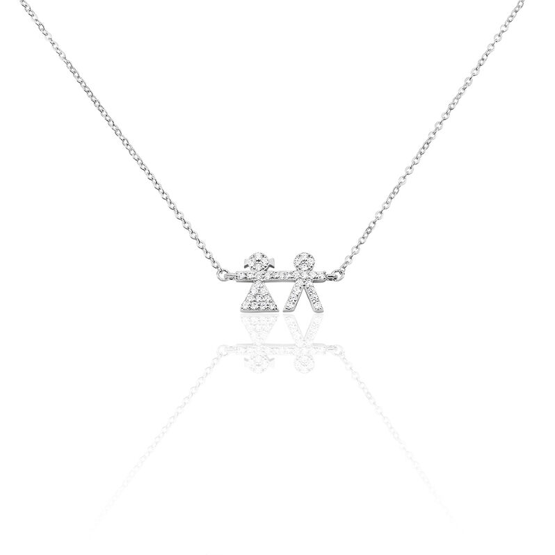Collier Marie-josianeae Argent Blanc Oxyde De Zirconium - Spannringe Damen | OROVIVO