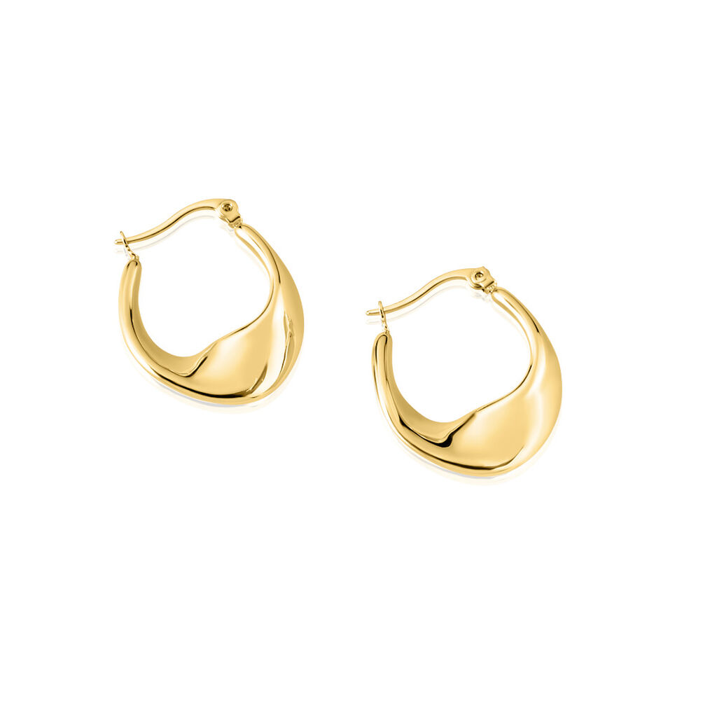 VARA Damen Creolen Edelstahl vergoldet Oval