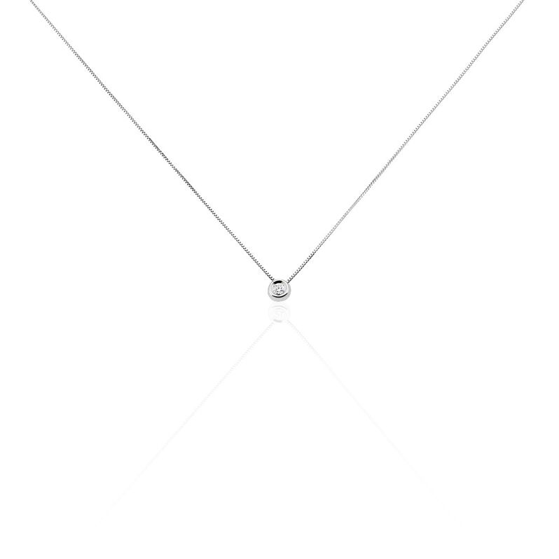 Damen Collier Weißgold 750 Diamant 0,08ct Milano - Halsketten Damen | OROVIVO