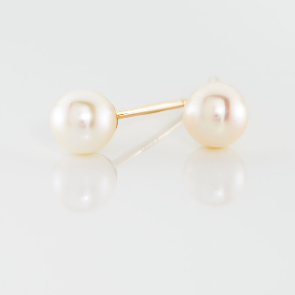 Damen Perlenohrringe Gold 375 Zuchtperle 3,5-4mm - Ohrstecker Damen | OROVIVO