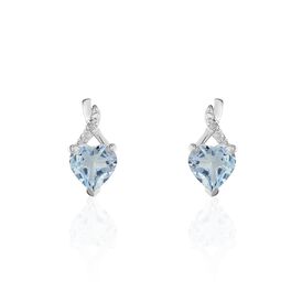 Damen Ohrstecker Lang Weißgold 375 Topas Diamant - Ohrstecker lang Damen | OROVIVO