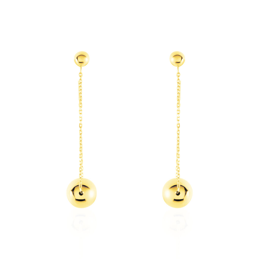 Damen Ohrstecker Lang Gold 375 Kugel - Ohrringe Damen | OROVIVO