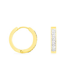 Damen Creolen Edelstahl Vergoldet Kristall 21mm - Creolen Damen | OROVIVO