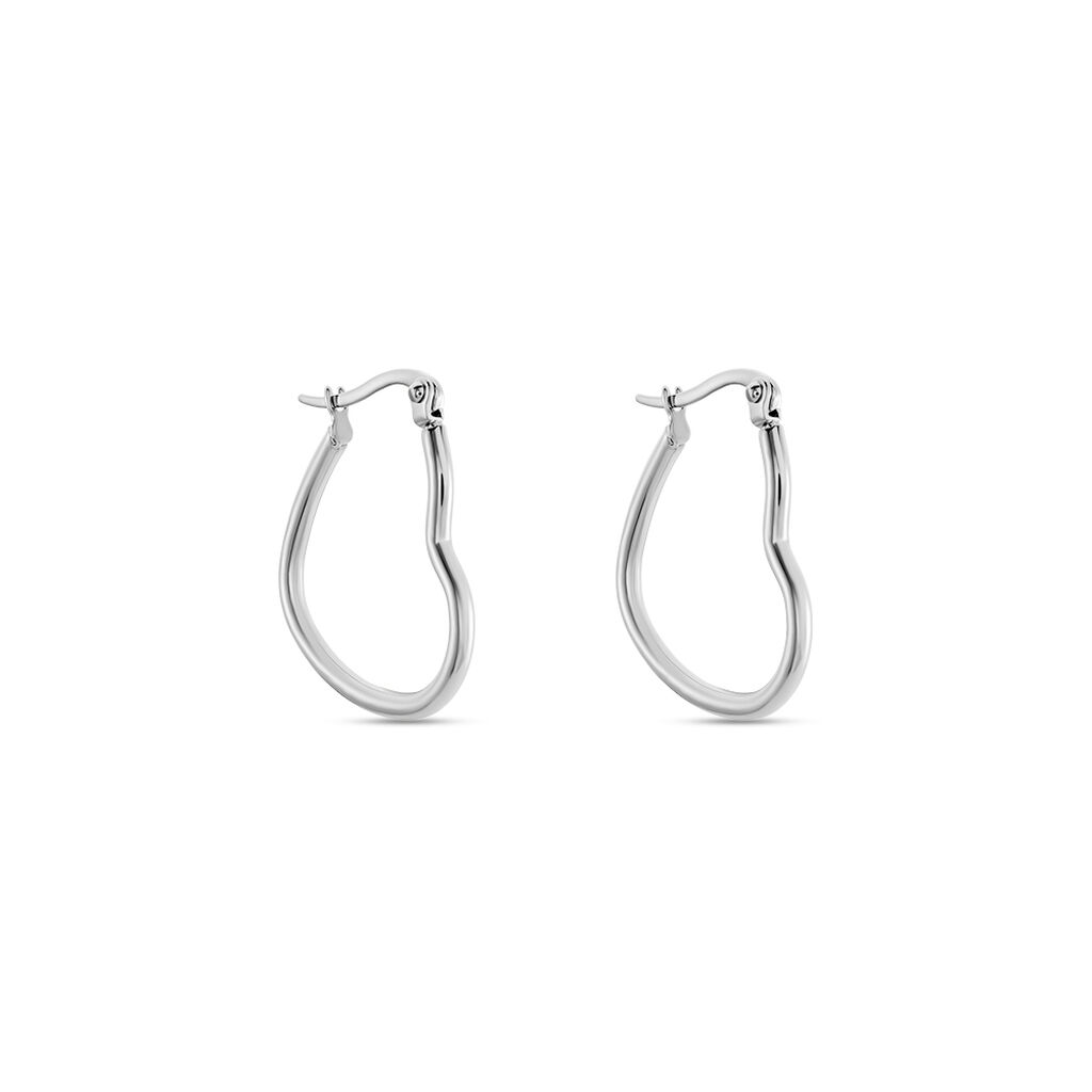 Damen Creolen Edelstahl Ohne Stein Herz Scarlette 20,00mm  - Creolen Damen | OROVIVO