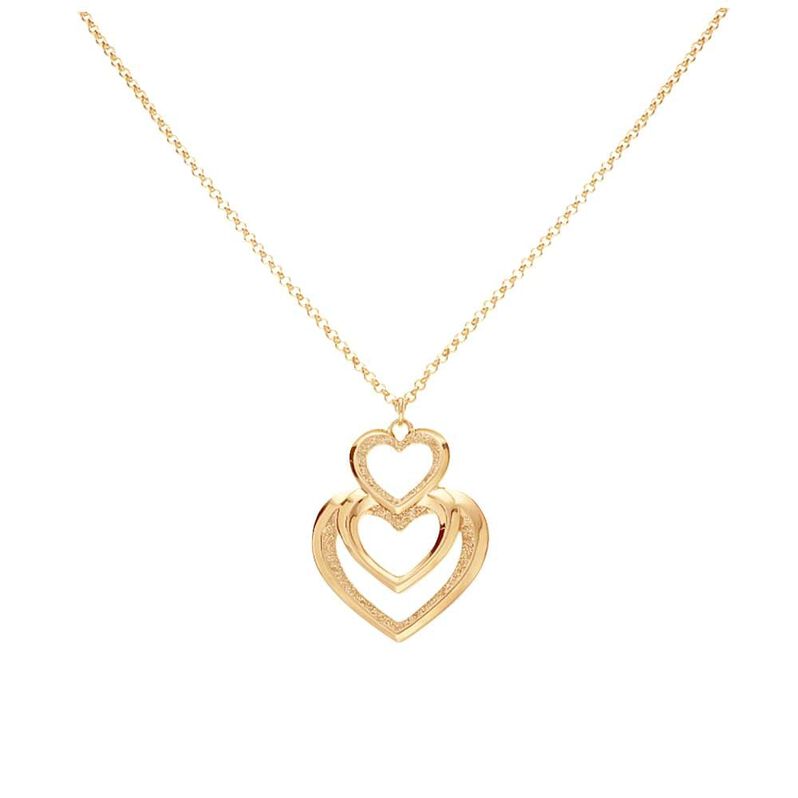 Collana in ottone oro rosa con pendente cuori glitter - Spannringe Damen | OROVIVO
