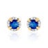 ODARIKE Damen Ohrstecker Gold 585 (14 Karat) Saphir Blau 0,7 ct Kreis