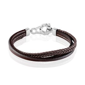 Herren Lederarmband Braun Edelstahl - Lederarmbänder Herren | OROVIVO