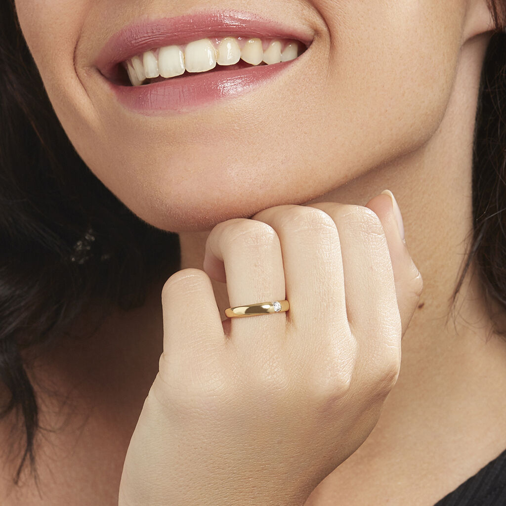 Damen Ring Gold 375 Diamant 0,1ct Lisboa  - Verlobungsringe Damen | OROVIVO