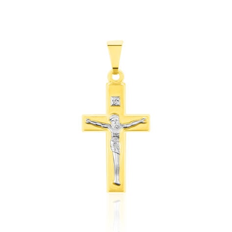 Kreuz Anhänger Gold 333 Bicolor Jesus Christus Damian - Schmuckanhänger Unisex | OROVIVO