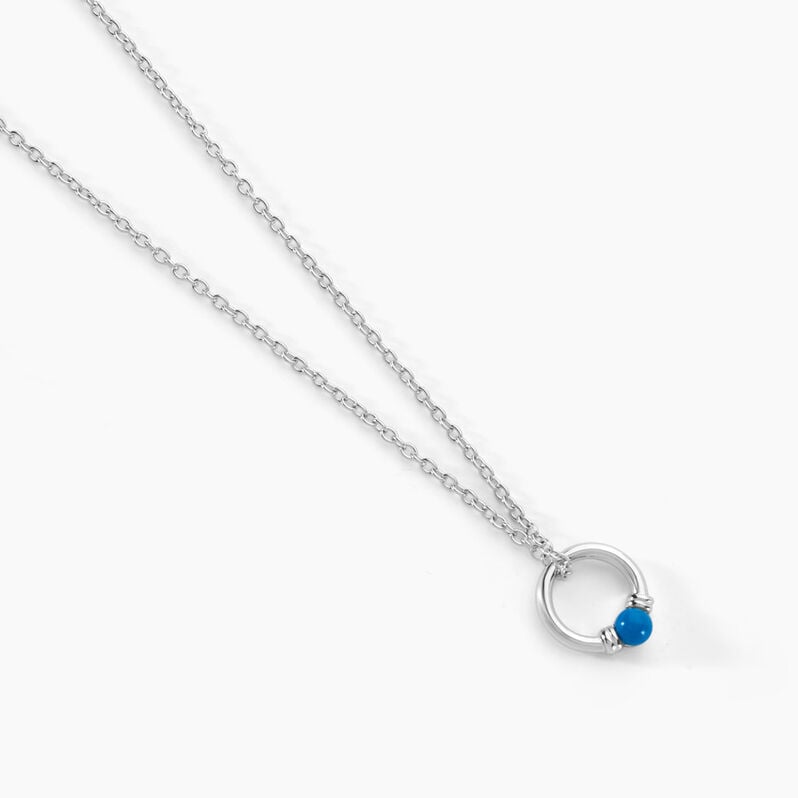 Collier Laelle Argent Weiss Turquoise - Spannringe Damen | OROVIVO