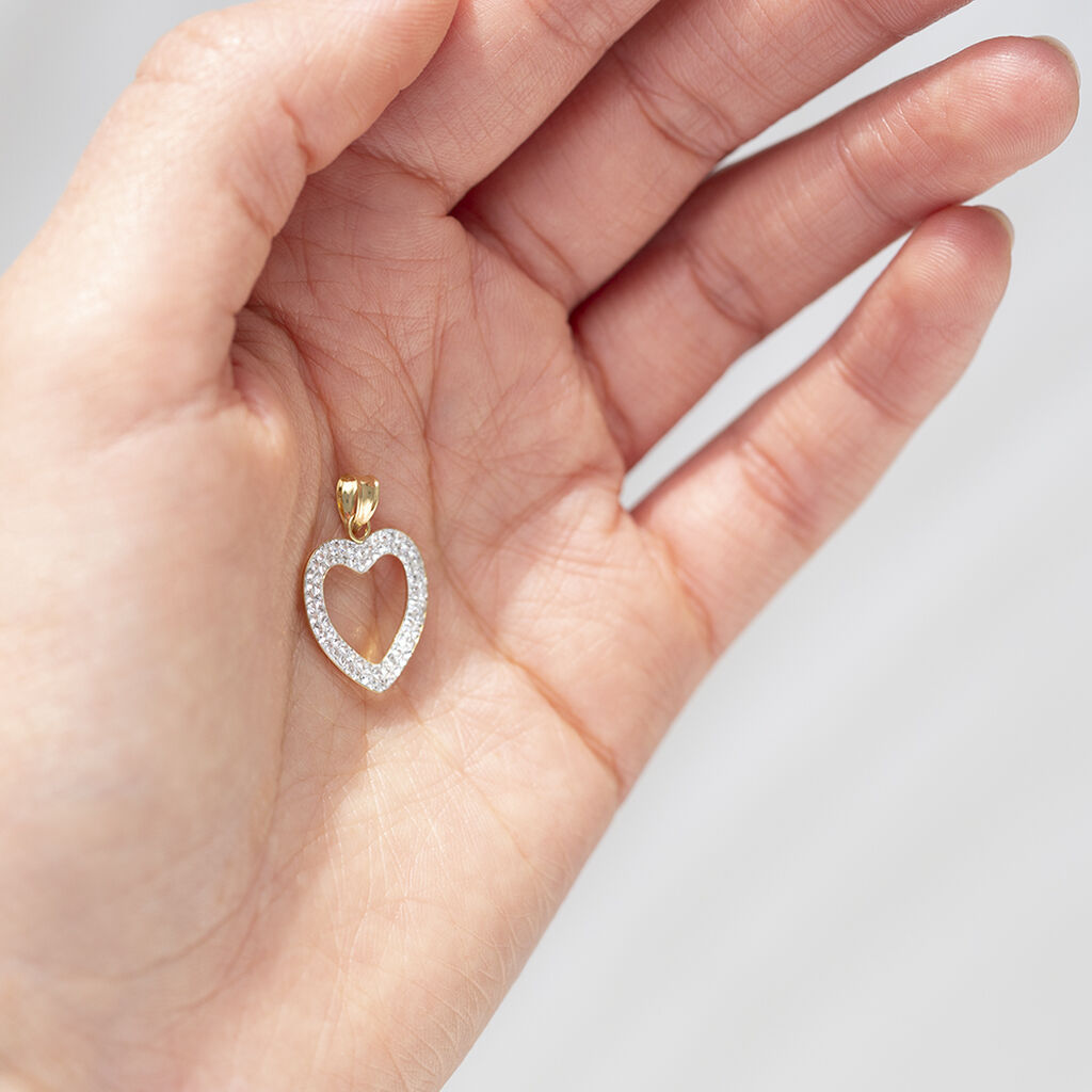 Herzanhänger Gold 375 Kristalle Eudocie - Schmuckanhänger Damen | OROVIVO