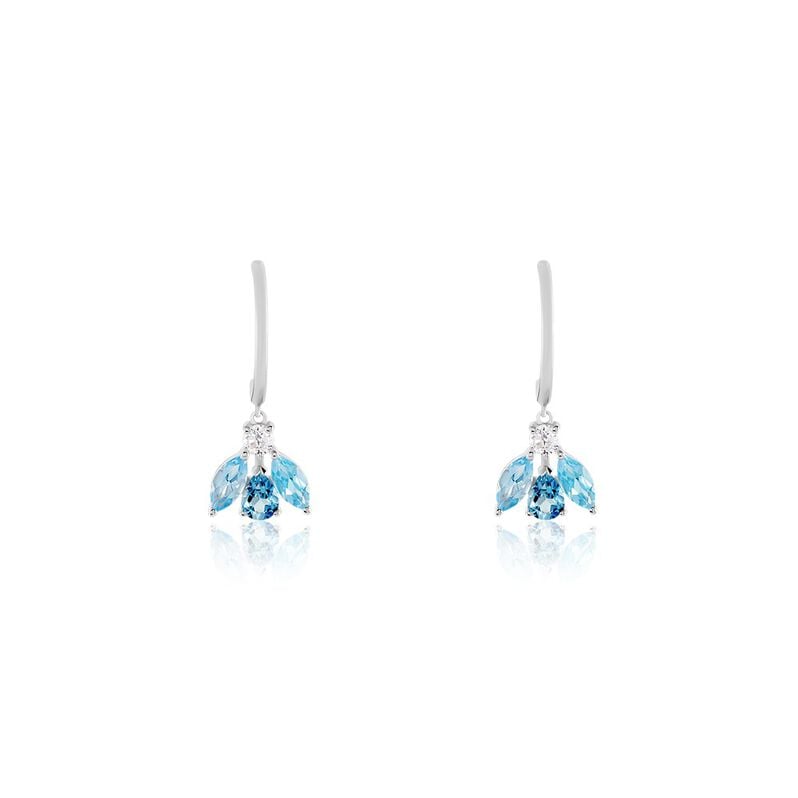 Boucles D'oreilles Pendantes Marna Or Weiss Topaze Oxyde De Zirconium - Spannringe Damen | OROVIVO