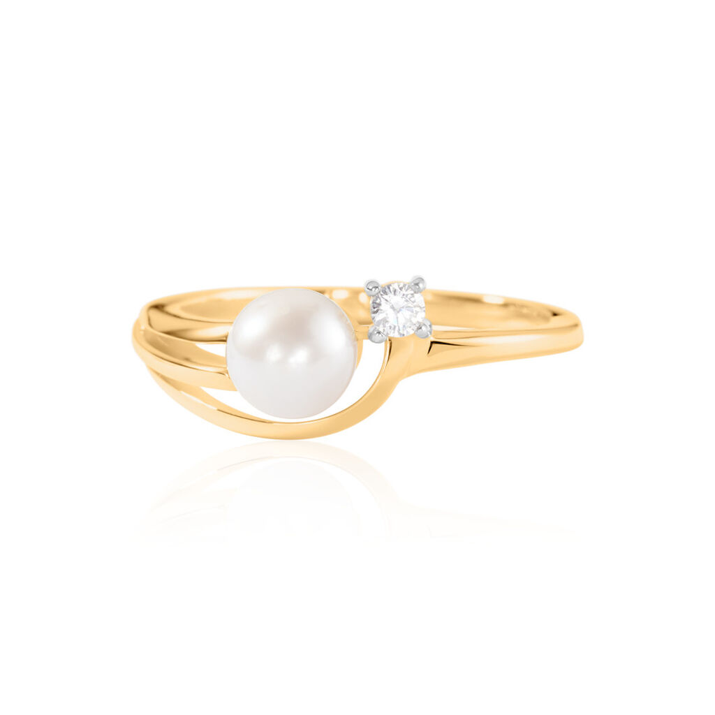 Annabelle Damen Ring Gold Bicolor Gold/Silber 375 (9 Karat), Ring mit Stein