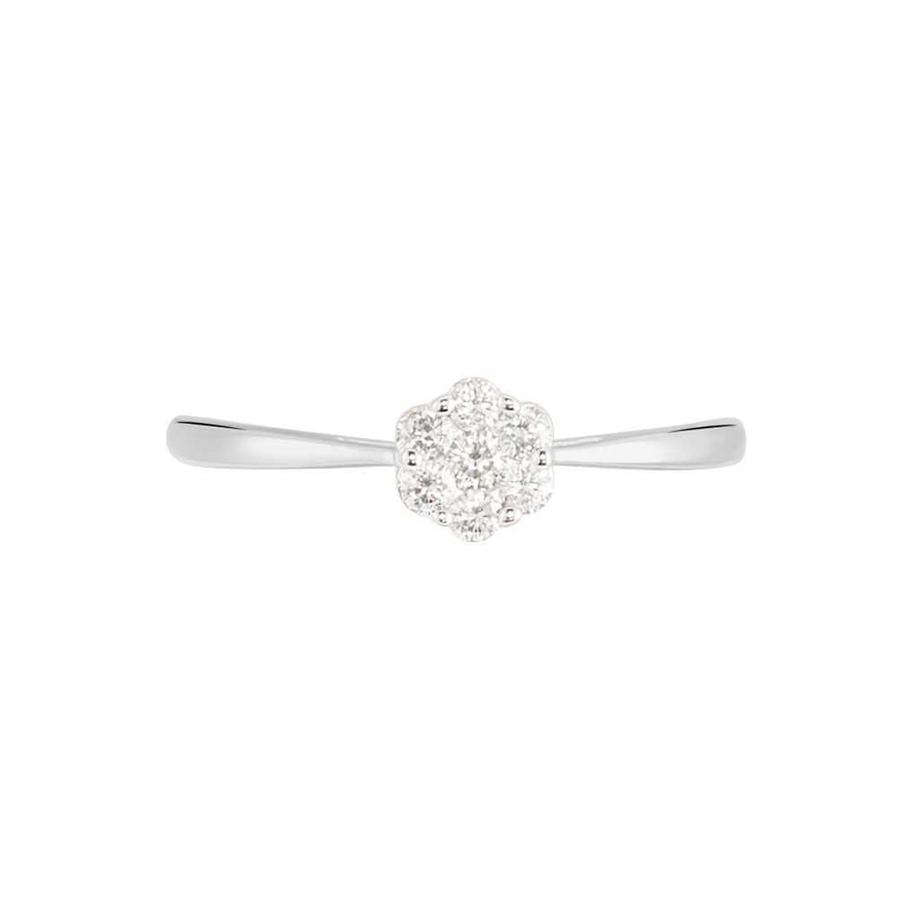 Damen Ring Weißgold 375 Diamant 0,16ct Merula  - Hochzeitsringe Damen | OROVIVO