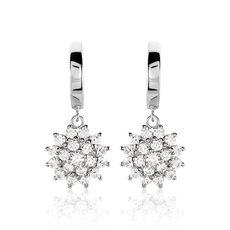 Créoles Argent Weiss Maximille Oxydes De Zirconium - Spannringe Damen | OROVIVO